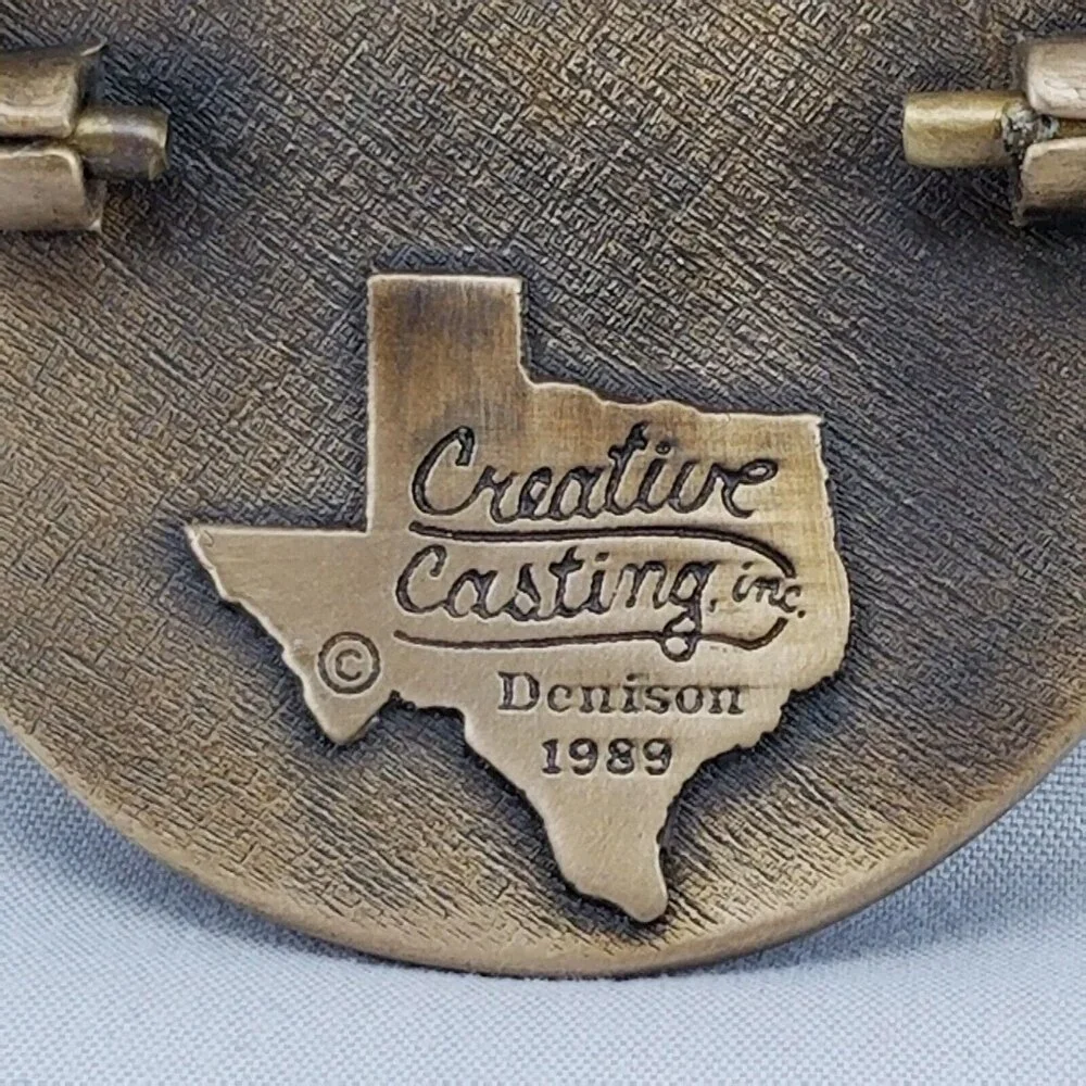Belt Buckle Brass 1989 Underground Overhead Metering School Garden City‎ Kansas